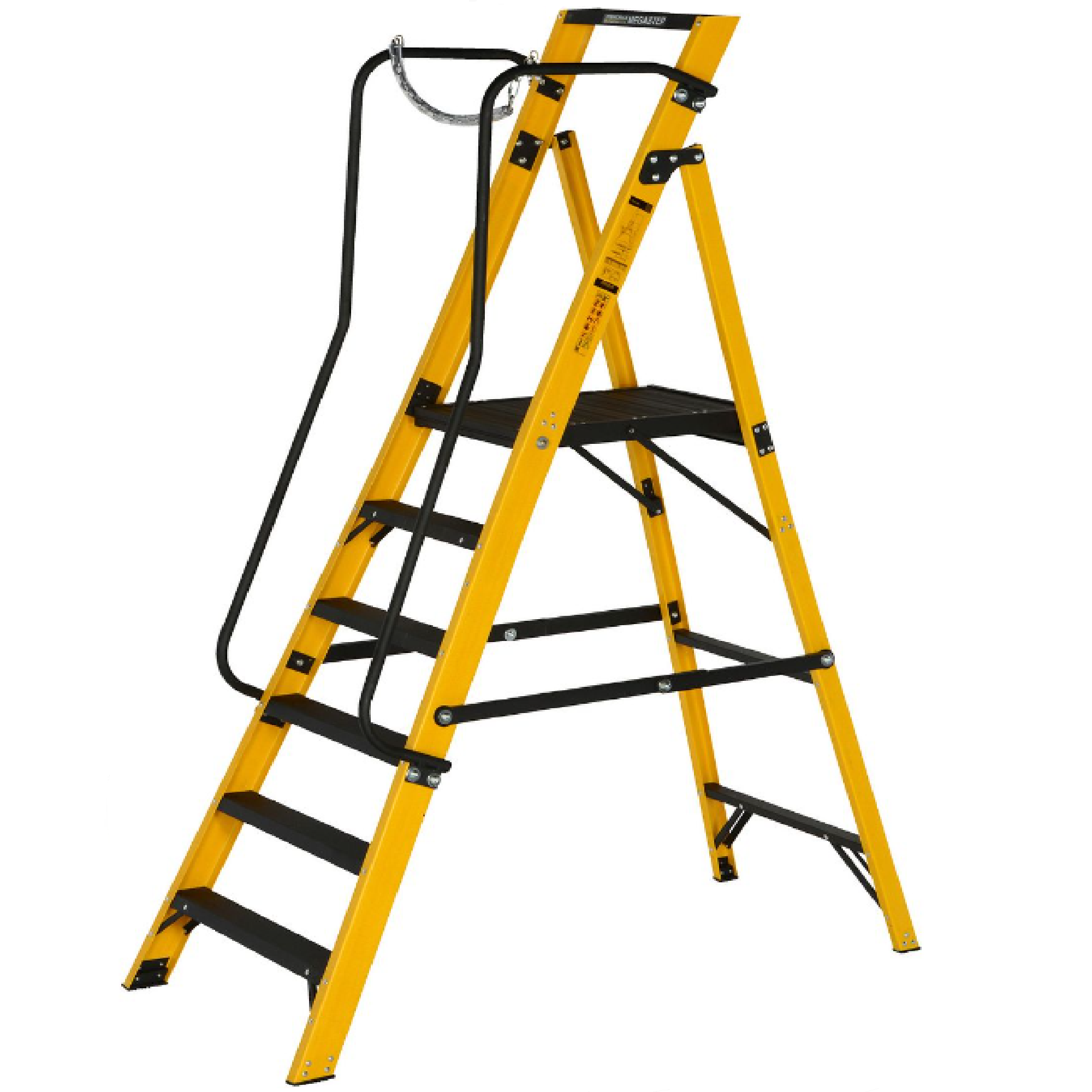 YOUNGMAN MEGASTEP Fibreglass Platform Ladder With Twin Hand Rails